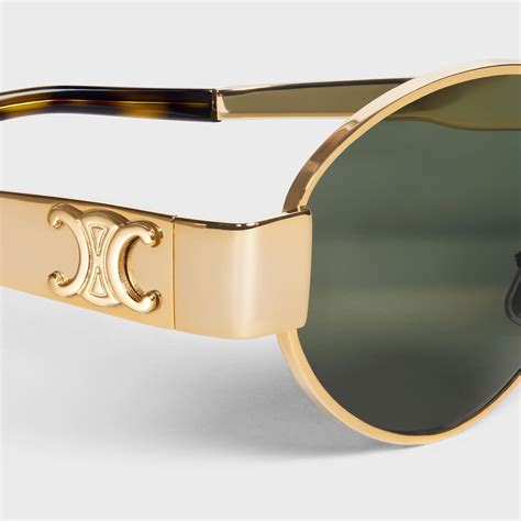 celine triomphe metal sunglasses|celine triomphe 01 oval sunglasses.